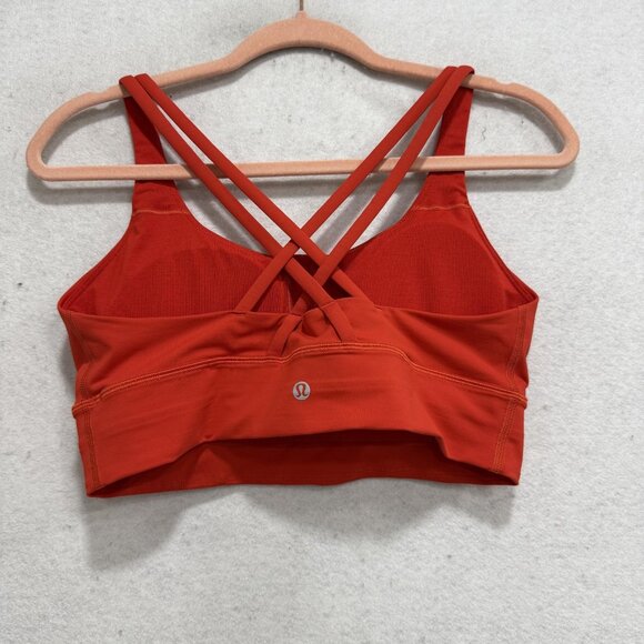 Lululemon Sports Bra Womens 10 Red Longline Strappy Crossback Yoga Top LW2AV0S - Picture 4 of 7